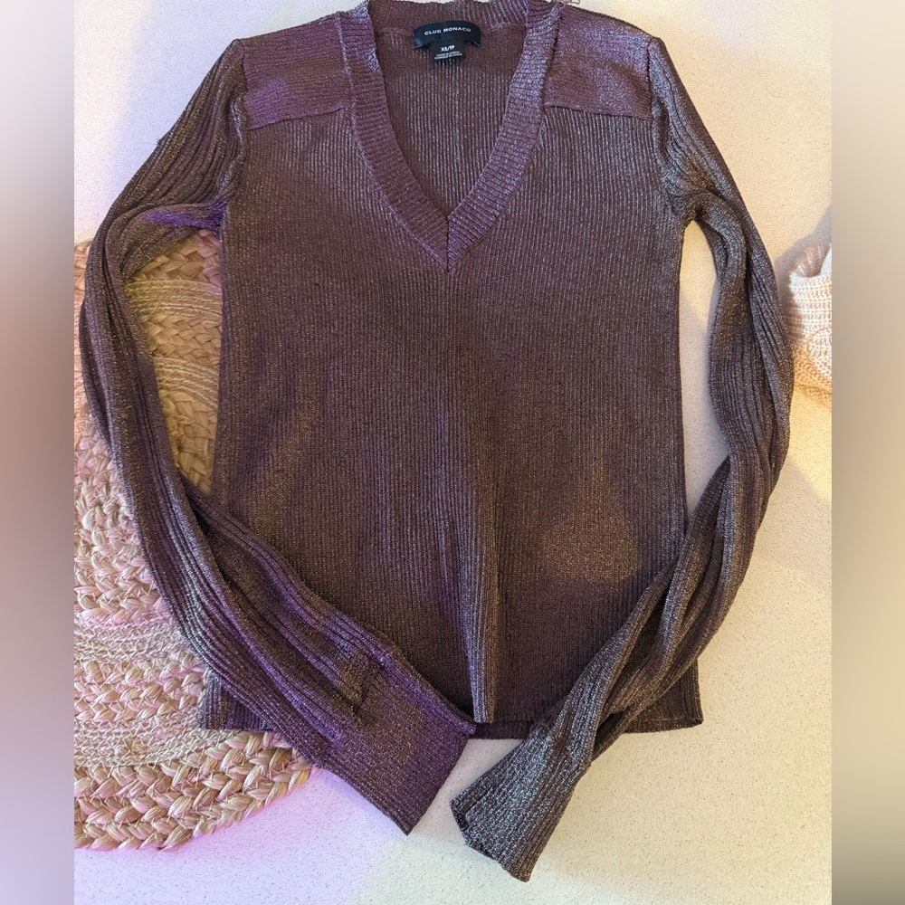 Club Monaco Brown Shimmery Sweater